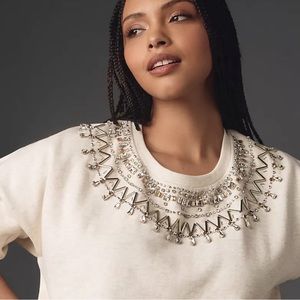NWT Maeve Embellished Collar Pullover